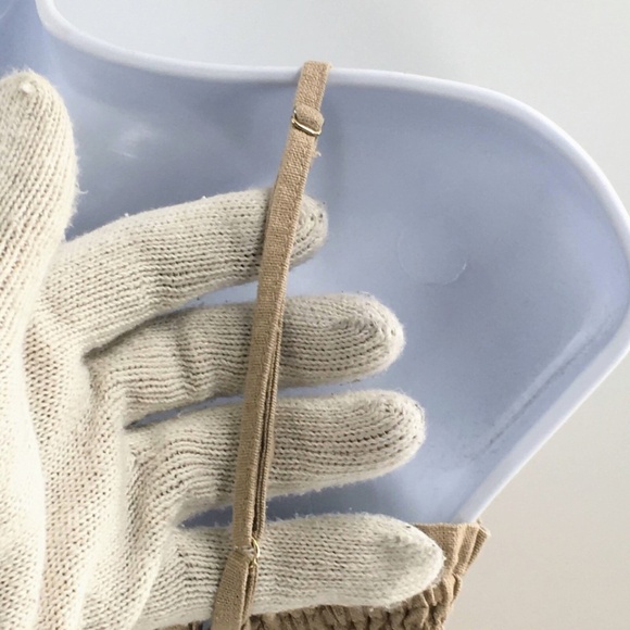 House of Harlow Linen Blend Jumpsuit Brown Sleeveless Cropped Smocked Top Sz XS - Picture 9 of 11